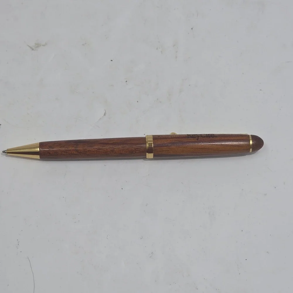 KeyCite Westlaw Thomson‎ Reuters Promo Wooden Ballpoint Pen Gold Trim Wood Grain
